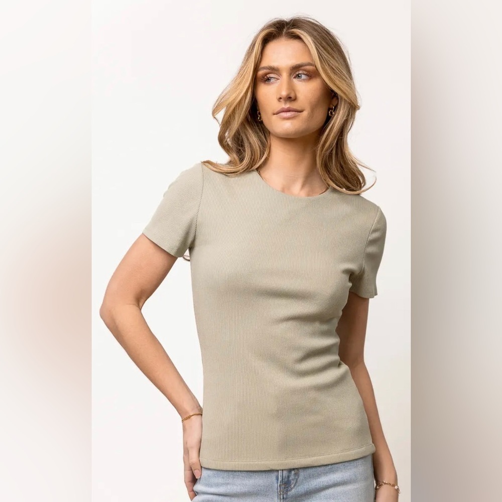 Bohme Short Sleeve Rickie Top Sage Green XL NWT Khaki Green